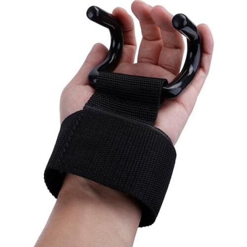 Adjustable Unisex Strong Steel Hook Grips Straps Weight Lifting Strength Training Fitness Gym Black Wrist Support Lift Straps