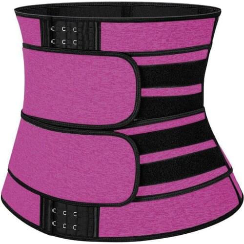 Pink Corset Neoprene Bustier Under Bust Korse Steel Boned Waist Trainer Cincher Belt Double Belts Strong Gorset Sports Korsett