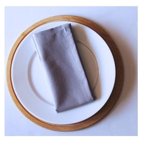Ilanura Gray 12 PCS Napkins Cotton Fabric Napkin Table Dinner Napkins Special Day Hand Made 30 CM X 30 CM