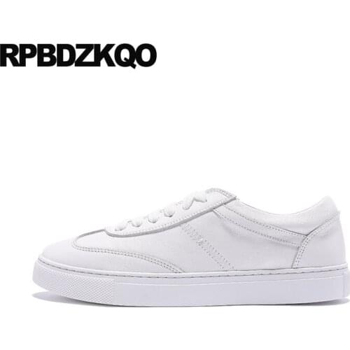 Skate European Trainers Sneakers Italy Genuine Leather Italian Brand Round Toe White Real Fashion Designer Shoes Men Luxury 2021