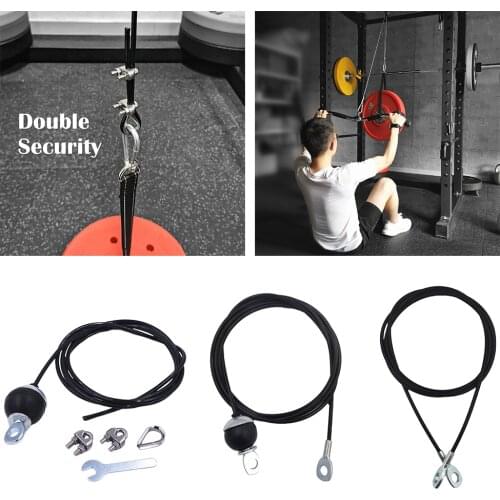 2-2.3m Fitness DIY Gym Pulley Cable Machine Attachment System Loading Pin Lifting Workout Arm Biceps Triceps Hand Training Equip