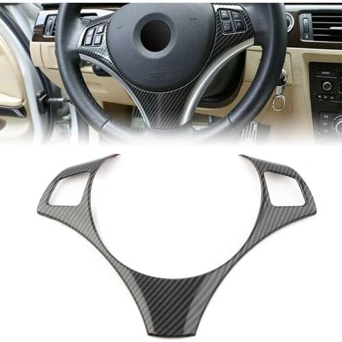 Carbon Fiber Styling Auto Steering Wheel Frame Trim Cover For BMW E90 E92 E93 3 Series 2005 2006 2007 2008 2009 2010 2011 2012