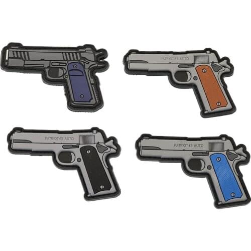 PVC Military Badge Weapon 1911 Pistol Trademark Military Tactical Badge Clothing Patch Backpack Decorative Armband Shoulder Pad