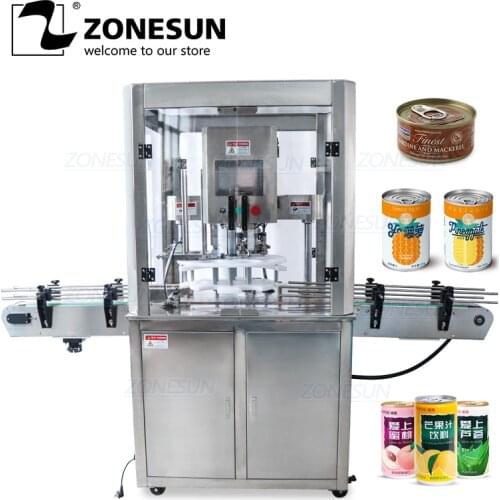 ZONESUN Tin Aluminum Can Food Fruit Glasses Screw Plugging Tinplate Cover Automatic Capping Machines Sealing Packing Machines