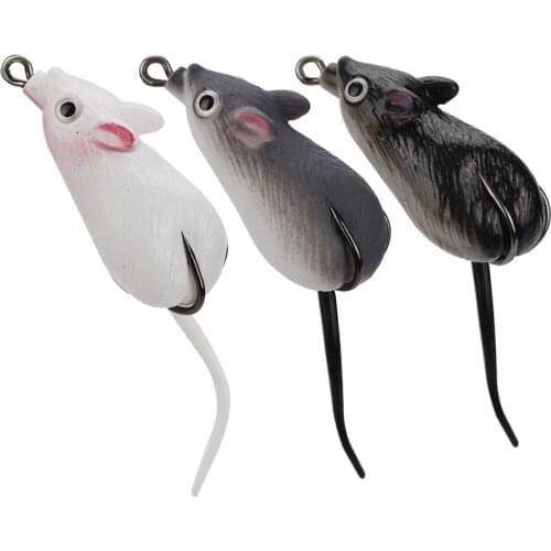 1Pcs Mouse Frog Lure Fishing Lures with Hooks Top Water Ray Frog Artificial Minnow Crank Strong Artificial Soft Bait 5cm 10g