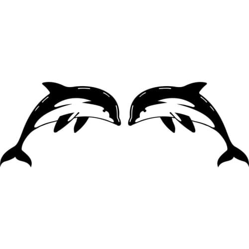 18*6.2CM 1Pair Dolphin (Left & Right) Marine Animal Vinyl Decals Rearview Mirror Decorative Stickers Car Accessories C6-1175