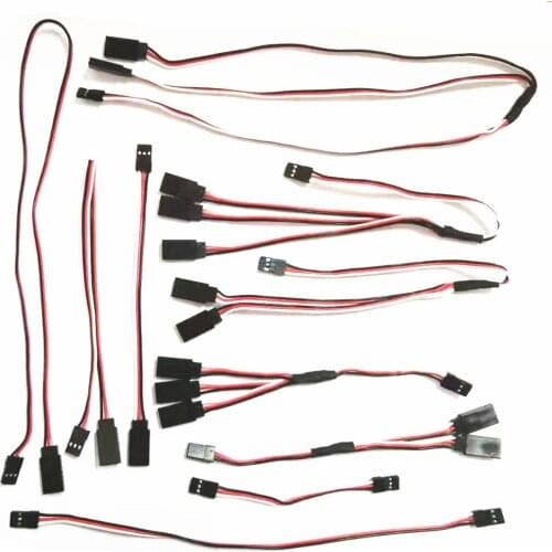 2PCS 15/30/50cm 1to1 1to 2 1 to 3 1 to 4 RC Servo Extension Wire Cable for Futaba JR Male to Female RC Model