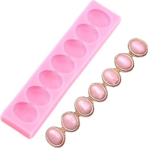 3D Pearl Chain Cake Border Silicone Mold Wedding Candy Chocolate Fondant Molds Cupcake Baking Cake Decorating Tools Resin Moulds