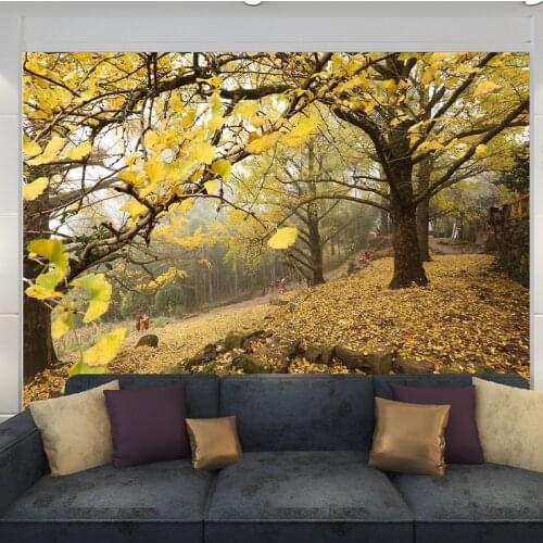 3D Beautiful Custom Wall Mural Nature Falling Autumn Leaves Pastoral Wallpaper Bedroom Living Room TV Background Canvas Fabric