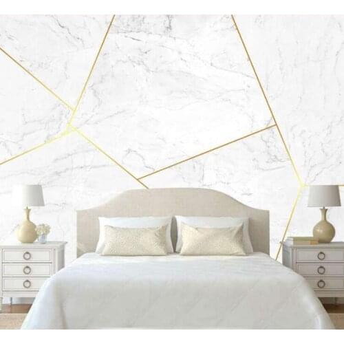 8D Papel Mural Gold Line Texture Geometry Marble 3d Stone Wallpaper Mural 3D Wall paper Photo Murals for Bedroom Sofa Background