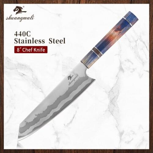 8 Inch Home Cooking Slicer Kitchen Knife 440C Stainless Steel Utility Chef Knives Cleaver Meat Slicing Vegetable Chef Knife