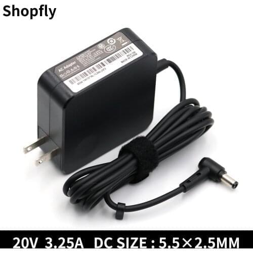 US Plug AC Adapter Laptop Charger 20V 3.25A 5.5*2.5mm For Lenovo IBM B470 B570e B570 G570 G470 Z500 G770 V570 Z400 P500 P500 Ser
