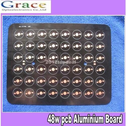 48W 24x2 225*175MM Aluminium PCB Circuit Board for 48pcs x 1W,3W High Power LED