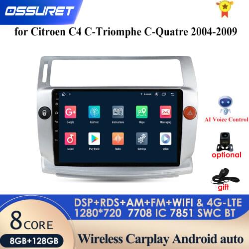 2G+32G Android 10 Car Radio for Citroen C4 C-Triomphe C-Quatre 2004-2009 car dvd player car accessory 4G multimedia autoradio pc