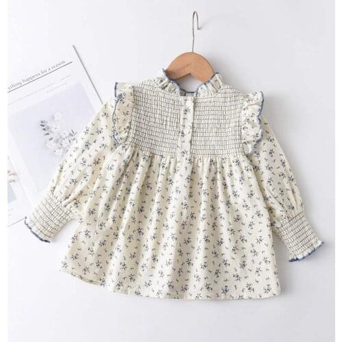 Girls Kid Floral Blouses Spring Autumn Toddler Baby Ruffles Sweet Shirts Long Sleeve Children Casual Top Clothing 1 5Y