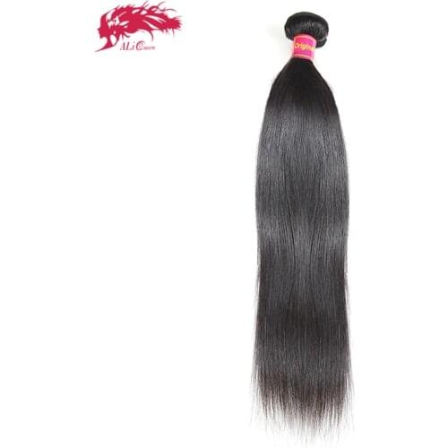 Brazilian Straight Raw Virgin Hair Weaves Bundles 100% Unprocessed Human Hair Double Drawn Ali Queen Hair 8"-40" One Donor Weft