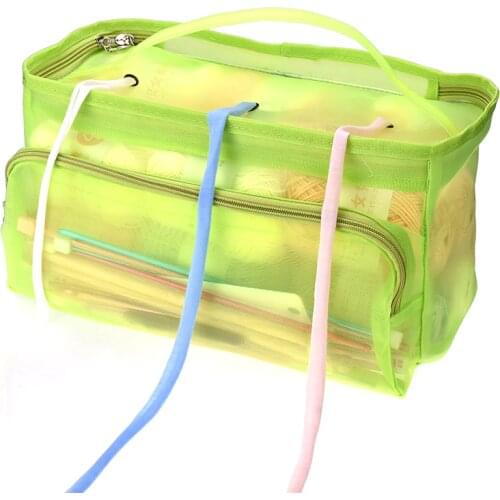 Knitting Mesh Bag Yarn Drum Lightweight Transparent Yarn Crochet Thread Pouch Womens Storage Organizer Sewing Accessories