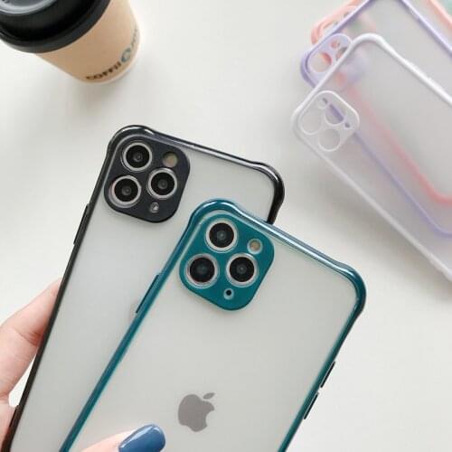 TPU+PC 2 in 1 Phone Case For iphone 12 Pro 11 X XR XS Max Shockproof Case For iphone 12 mini 6 7 8 Plus Translucent Back Cover