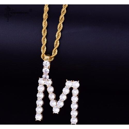 Zircon Custom Letters Necklaces & Pendant For Men/Women Rapper Gold Silver Color Fashion Hip Hop Mens Jewelry With Rope Chain