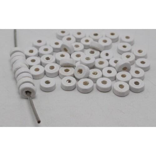 500 White 8X3mm Column Heishi Wood Beads~Wooden beads