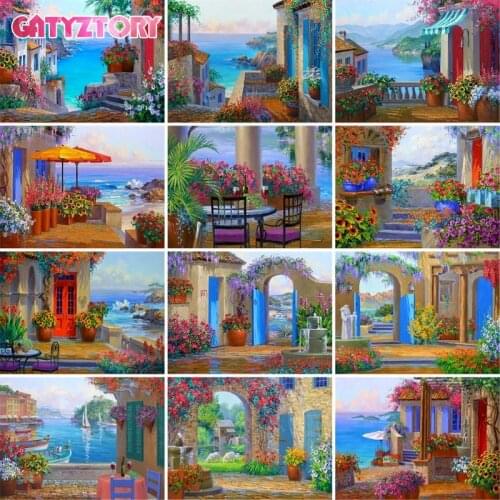 GATYZTORY Acrylic Paint By Numbers Kits Garden Landscape Painting By Numbers Frameless 60x75cm Picture By Numbers Home Decor
