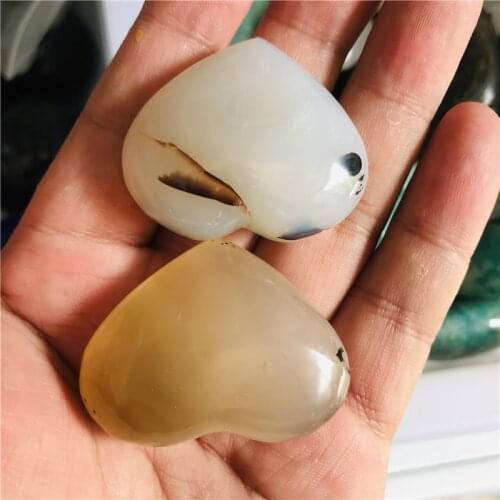 4cm Natural crystal agate heart is your home decoration good choice 2pcs