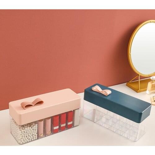JSWORK Lipstick Holder Case Make Up Desktop Dressing Jewelry Organizer Storage Box Gifts Free Shipping Items