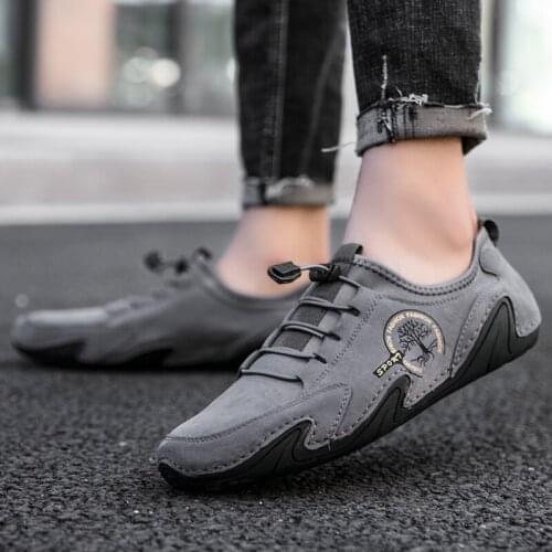 KEZZLY Mens lace-up plus size mens shoes Outdoor fashion peasy shoes Comfortable driving shoes