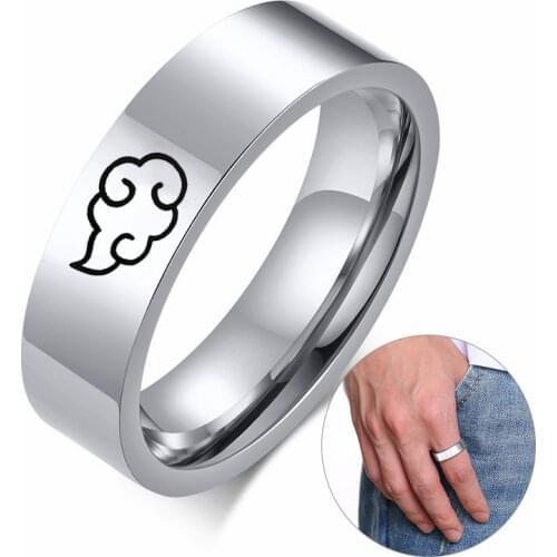 Anime Cosplay Cloud Rings Japanese Style Animation Cosplay Ring Stainless Steel Jewelry Titanium Steel Mens Rings
