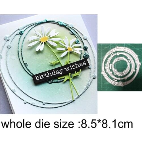 Wildflower Star Circle Frame Metal Cutting Dies Stencils dies For DIY Scrapbooking dies Paper Card Embossing Die Cut Craft dies