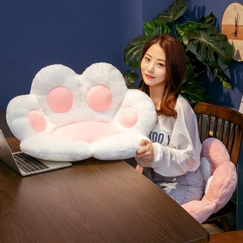 Cute Teddy Bear Paw Cushion Plush Toys Cartoon Stuffed Soft Animal Seat Pillow for Girls Home Indoor Carpet Sofa Cushion Decor