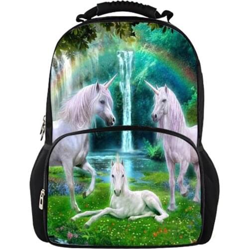 HaoYun Fashion Childrens Backpacks Cute Horses Prints Pattern Kids School Book Bags Kawaii Teenagers Girls Large Backpack