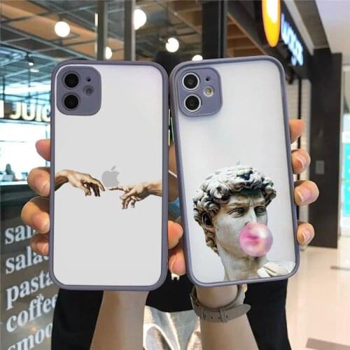 Fashion Abstract Art David lines Adam hard Phone Cases matte transparent For iphone 7 8 11 12 plus mini x xs xr pro max cover