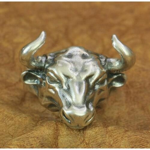 Bull Ring Mens Biker Rock 925 Sterling Silver Punk Ring TA198 US Size 7~15
