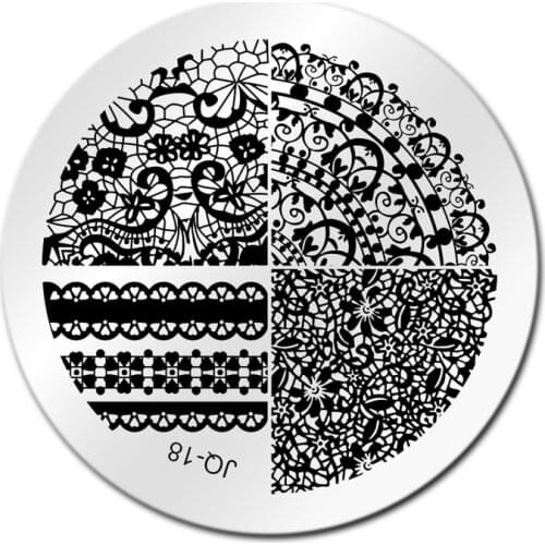 Lace Nail Art Stamping Template Image Plate JQ18 Nail Stamping Plates Manicure Stencil Set For Nail 3D Steel Stamping