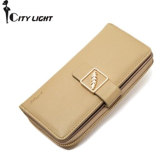 New Pu Leather Women Wallets High Capacity Purses Fashion Long Zipper Womens Money Coin Holder Female Card Holder