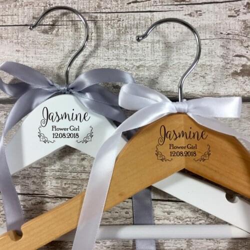 Personalised Engraved Flower Girl Dress Hanger - Personalized Wedding Hanger Gift for Flower Girl, Mini Bridesmaid, Page Boy Kee