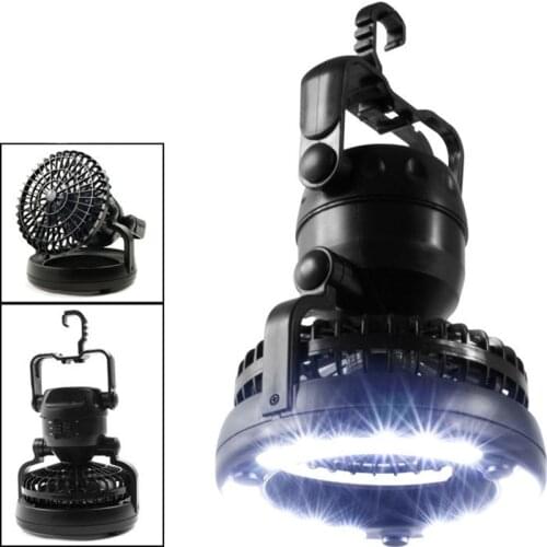 Portable LED Camping Lantern with Ceiling Fan 2-In-1 Combo 18 Super Bright LED Light SUB Sale