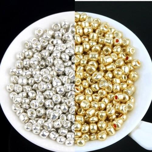 Silver Plated/Gold Color Czech Seed Beads Glass Spacer Beads For DIY Jewelry Making