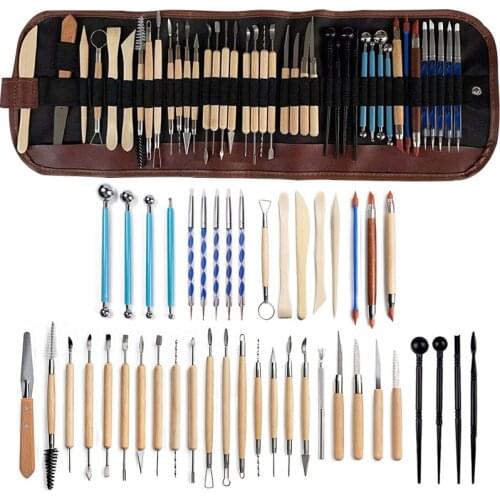 43pcs Polymer Clay Silicone Sculptures Tools Arts Crafts Clay Sculpting Tools Set Modeling Carving Tool Kit Pottery & Wooden