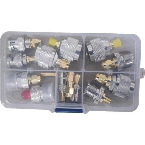 JXRF Connector 14PCS RF Adapter SMA to SMA BNC UHF N type RF Coax Coupling Nut barrel Connector Converter For Antenna