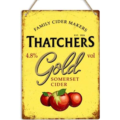 THATCHERS Somerset Cider Vintage Retro Metal Wall Sign Plaque Man Cave Pub Bar