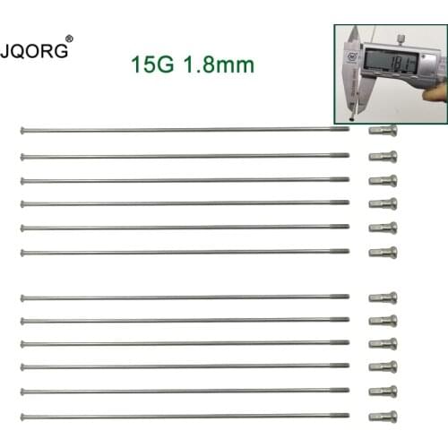 32 Pieces A Lot Diameter 1.8 mm 15 G Bicycle Spokes 304 Stainless Steel Material Straight Pull Sliver Color Road Bicycle Spokes