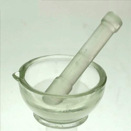 Glass Mortar and Pestle 90mm Grinding Bowl 9cm Mortar Mashing Chemical Instrument Experimental Consumables
