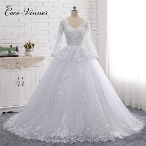New Arrival A line Mariage Wedding Dress Casamento V neck Court Train Pearls Beading Embroidery Lace wedding dresses W0203