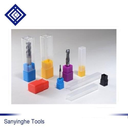 Free shipping high quality 1000 pcs/lots carbide end mill plastic box rectangle packing box ( 3mm/4mm/5mm/6mm/8mm)