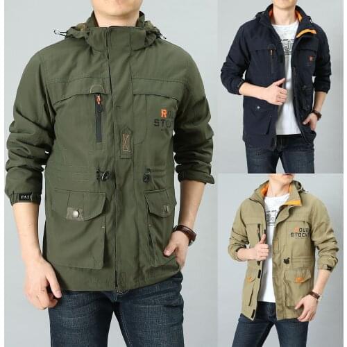 2021 New Arrive Autumn Spring Mens Top Quality Outdoor Sports Wild Trip Camping Breathable Male Hooded Windbreaker Jackets Coats