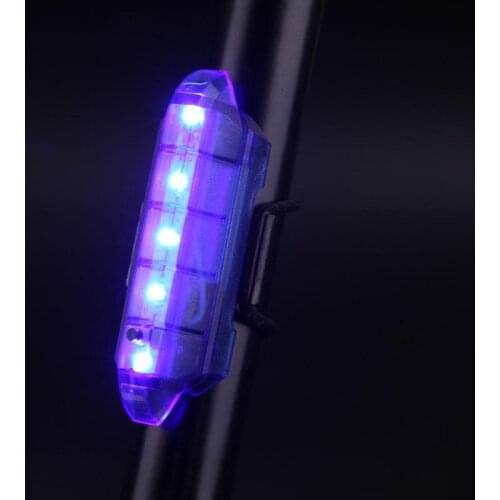 USB Rechargeable Bicycle Rear Light Cycling 5 LED 4 Modes Taillight MTB Road Bike Tail Light Back Lamp Blue Red White