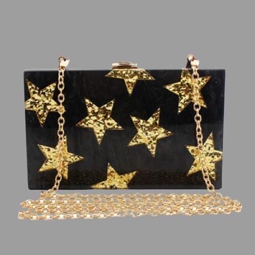 Womens Handbags Student Tote Casual Shoulder Reusable Women Bag Shopping Beach Bag Marble Star Acrylic Box Clutch Bags Purse