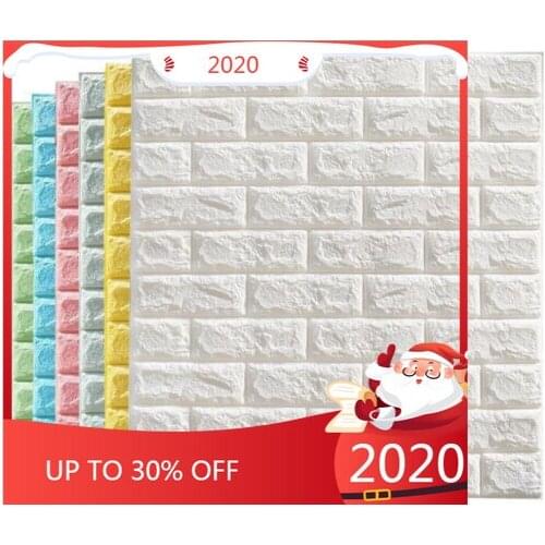 10PcsX77*70CM 3D Brick Wall Self-Adhesive PE Foam Panel Wallpaper Wall Stickers